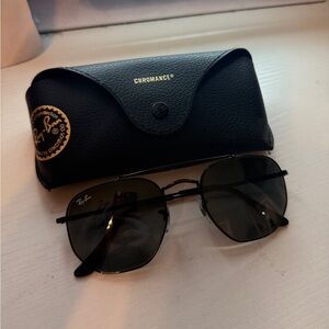 Ray Ban Black aviator style glasses